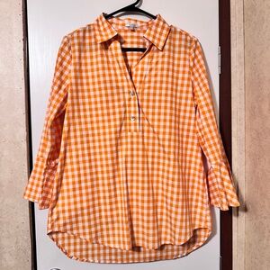 Tyler Böe Orange Gingham Women's Top